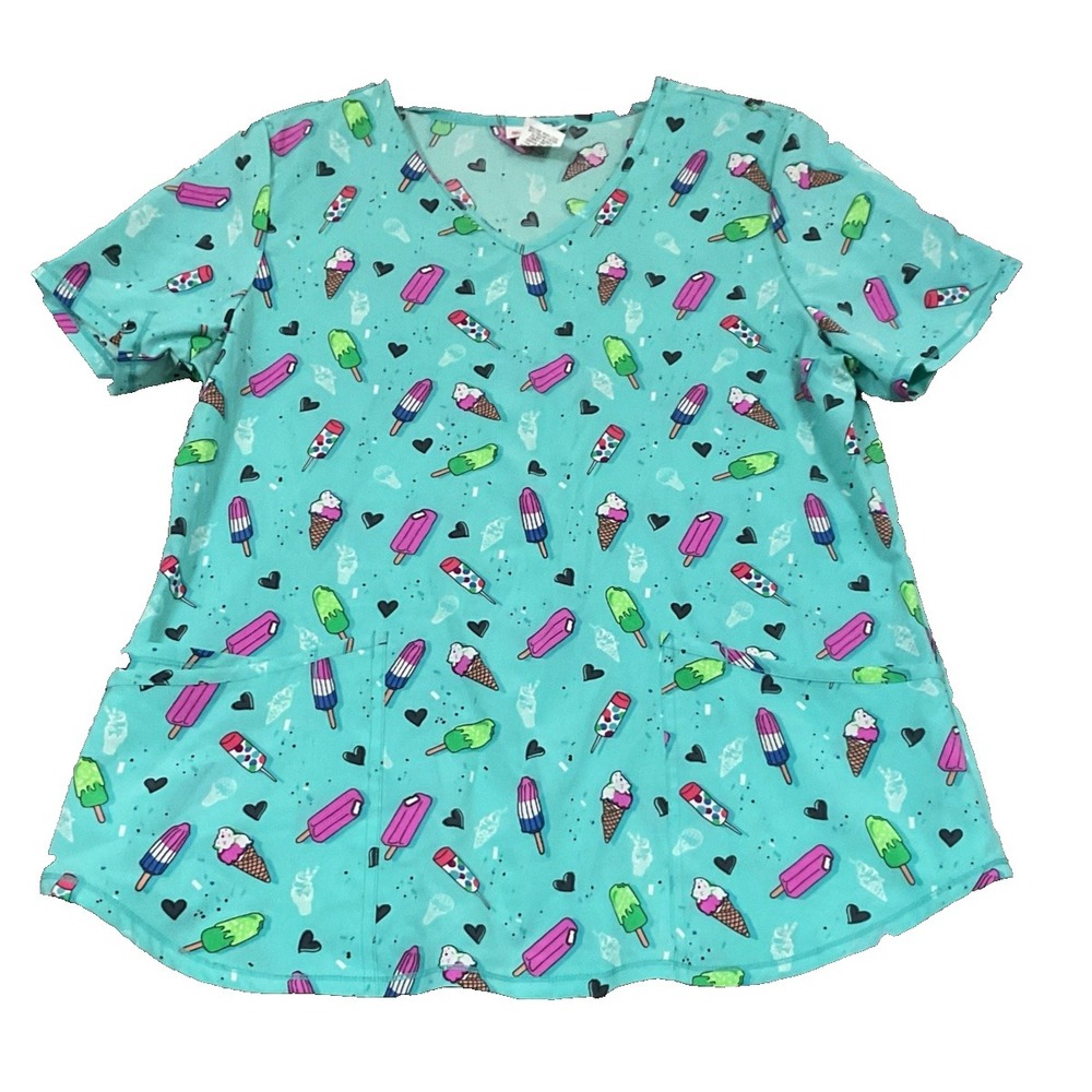Lot Of 3 Scrubstar Pink NWT Top & EUC Bottom PLUS EUC Ice Cream Top Sz M - Picture 3 of 16